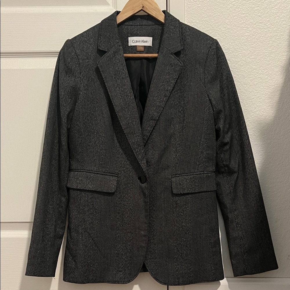 Calvin Klein Charcoal Gray Blazer women’s size 6 small